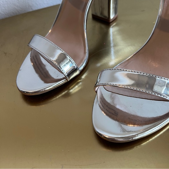 Nordstrom Silver Metallic Block Heel Sandals - Picture 5 of 7